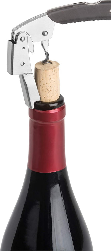 Trudeau - Silver/Grey Metal Double Lever Corkscrew Bottle Opener - 057508
