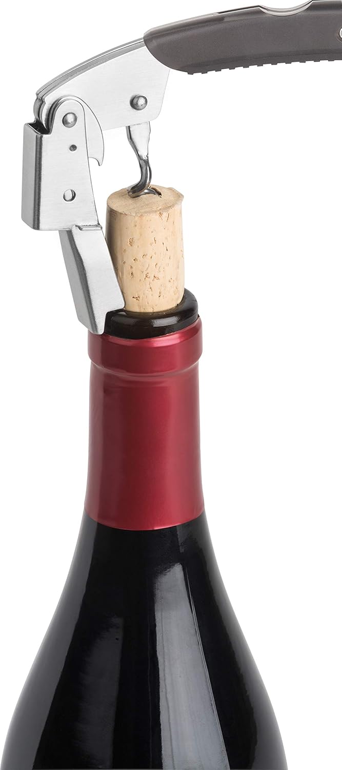 Trudeau - Silver/Grey Metal Double Lever Corkscrew Bottle Opener - 057508