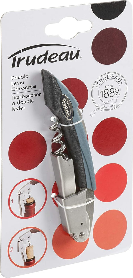 Trudeau - Silver/Grey Metal Double Lever Corkscrew Bottle Opener - 057508