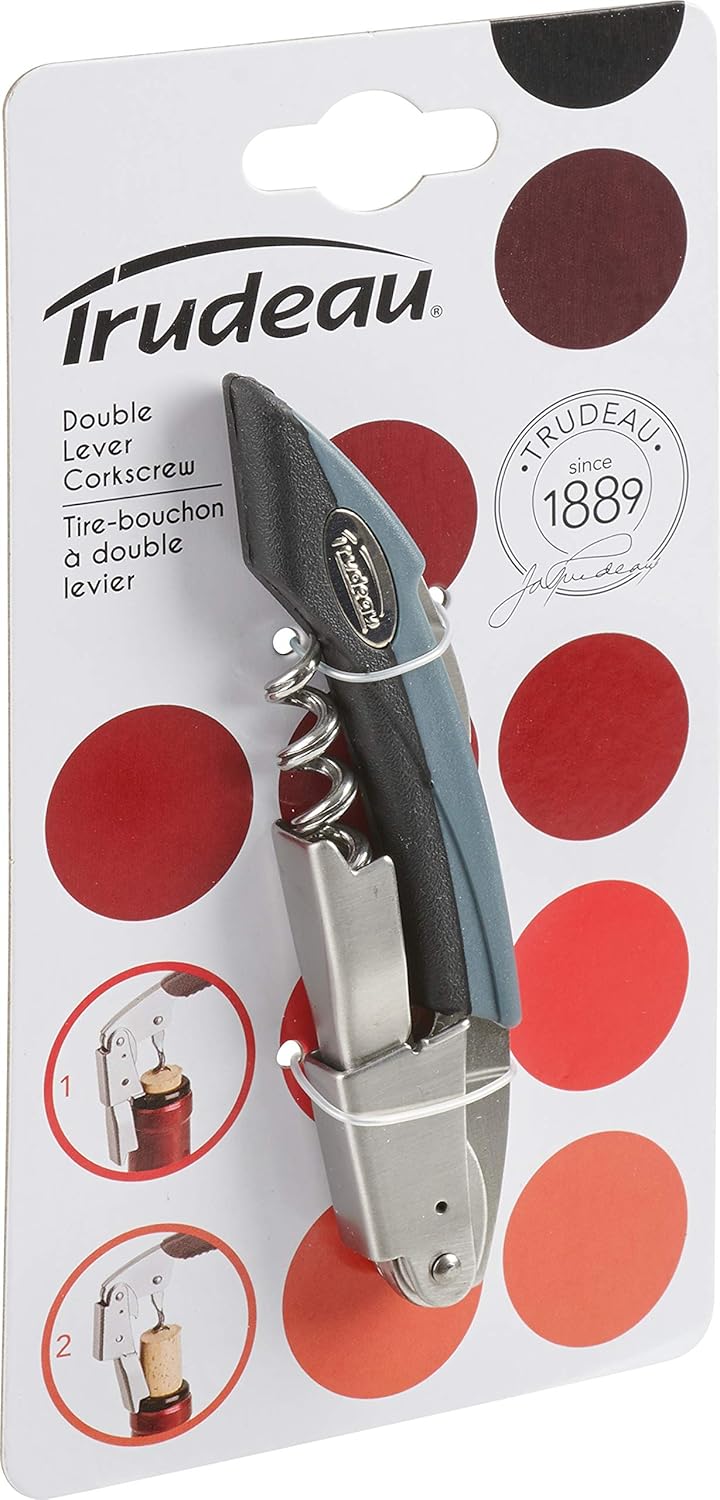 Trudeau - Silver/Grey Metal Double Lever Corkscrew Bottle Opener - 057508