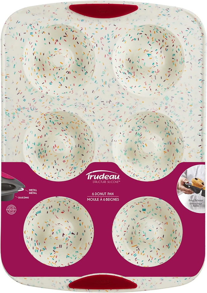 Trudeau - Structure Silicone Confetti Fuchsia 6 Cavity Jumbo Doughnut Pan - 05121016