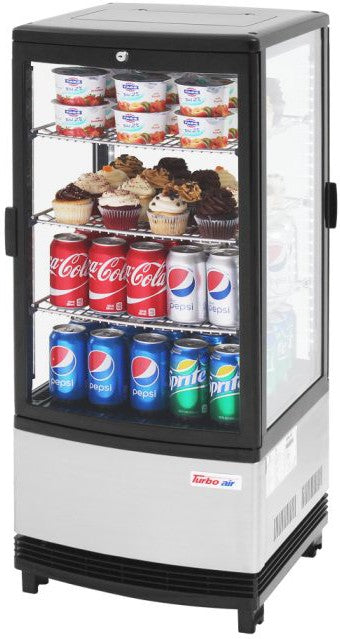 Turbo Air - 17" Diamond Show Case Glass Sided Pass-Thru Countertop Display Refrigerator - CRT-77-2R-N (ETA 5-6 Weeks)