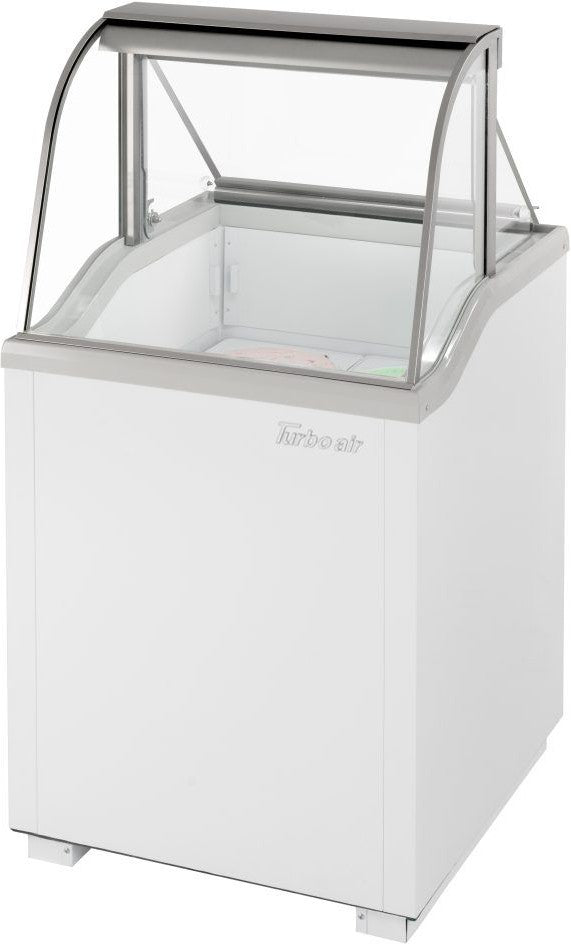 Turbo Air - 26" White Low Curved Glass Ice Cream Dipping Cabinet - TIDC-26W-N (ETA 5-6 Weeks)