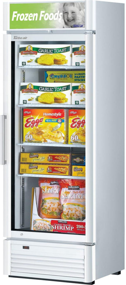 Turbo Air - 26.3" White Swing Door Freezer with LED Advertising Panel - TGF-15SD-N (ETA 5-6 Weeks)