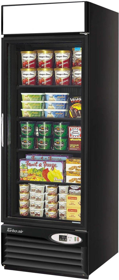 Turbo Air - 27" Black Glass Swing Merchandisers Door Freezer with LED Top Side Panel - TGF-23FAB-N (ETA 5-6 Weeks)