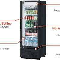 Turbo Air - 27" Black Refrigerated 1 Swing Glass Door Merchandiser - TGM-23SDHB-N6 (ETA 5-6 Weeks)