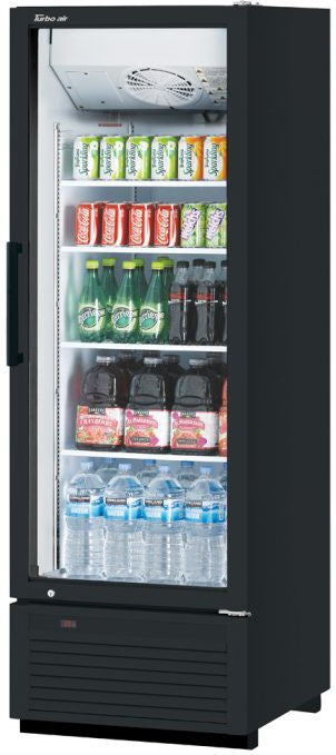 Turbo Air - 27" Black Refrigerated 1 Swing Glass Door Merchandiser - TGM-23SDHB-N6 (ETA 5-6 Weeks)
