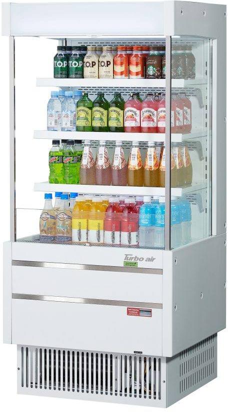 Turbo Air - 28" Black Vertical Air Curtain Open Display Merchandiser with 3 Adjustable Shelves - TOM-25MSEB-N (ETA 5-6 Weeks)