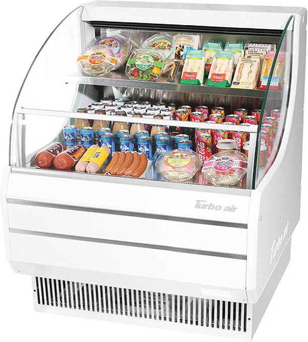 Turbo Air - 28" Commercial Low-Profile White Horizontal Open Air Display Merchandiser - TOM-30LW-N (ETA 5-6 Weeks)