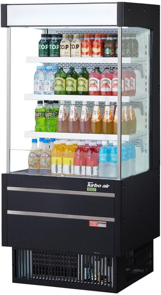 Turbo Air - 28" White Vertical Air Curtain Open Display Merchandiser with 3 Adjustable Shelves - TOM-25MSEW-N (ETA 5-6 Weeks)