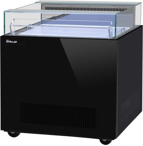 Turbo Air - 30" Black Sandwich & Cheese Open Display Merchandiser with Horizontal Air Curtain - TOS-30NN-B (ETA 5-6 Weeks)