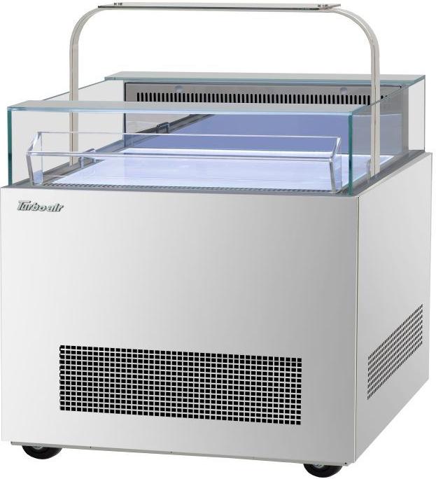 Turbo Air - 30.25" Silver Open Display Sandwich & Cheese Merchandiser with Glass Sneeze Guard - TOS-30NN-D-S (ETA 5-6 Weeks)