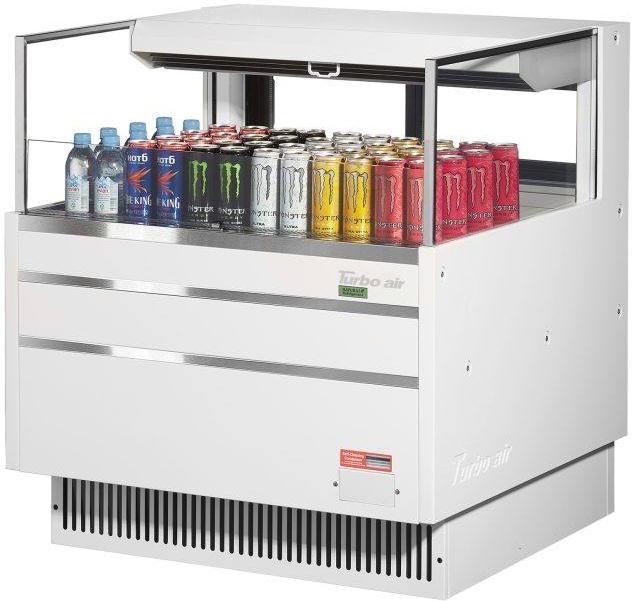 Turbo Air - 34.75" White Low Profile Horizontal Open Display Case - TOM-36L-UFD-W-1S-N (ETA 5-6 Weeks)