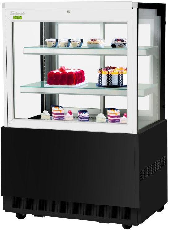 Turbo Air - 35.4" Black Square Glass Two Tiers Refrigerated Bakery Display Case - TBP36-54FN-B (ETA 5-6 Weeks)
