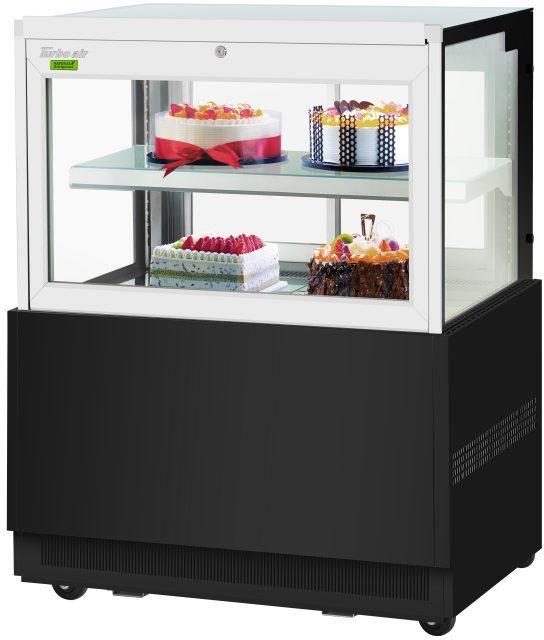 Turbo Air - 35.4" Square Glass Two Tiers Black Refrigerated Bakery Display Case - TBP36-46FN-B (ETA 5-6 Weeks)