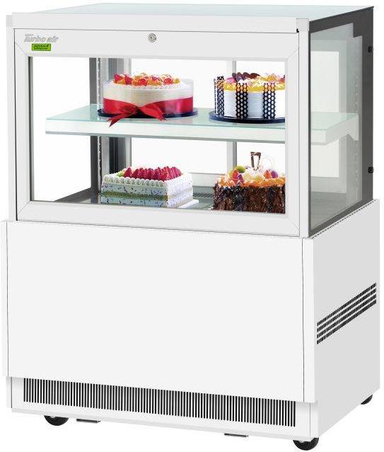 Turbo Air - 35.4" Square Glass Two Tiers White Refrigerated Bakery Display Case - TBP36-46FN-W (ETA 5-6 Weeks)