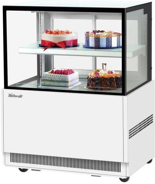 Turbo Air - 35.5" White Square Glass Two Tiers Refrigerated Bakery Display Case - TBP36-46NN-W (ETA 5-6 Weeks)