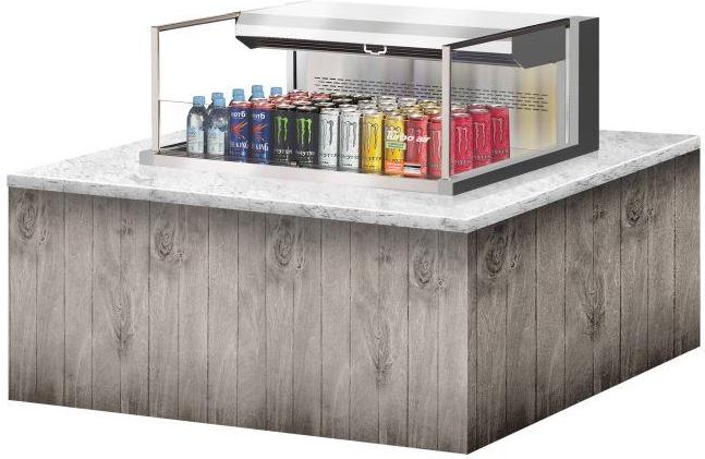 Turbo Air - 35.6" Silver Low Profile Drop-In Horizontal Open Display Case - TOM-36L-UF-S-1SI-N (ETA 5-6 Weeks)