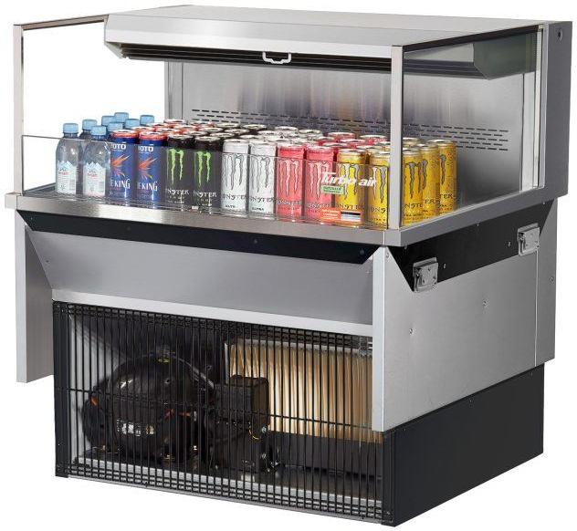 Turbo Air - 35.6" Silver Low Profile Drop-In Horizontal Open Display Case - TOM-36L-UF-S-1SI-N (ETA 5-6 Weeks)