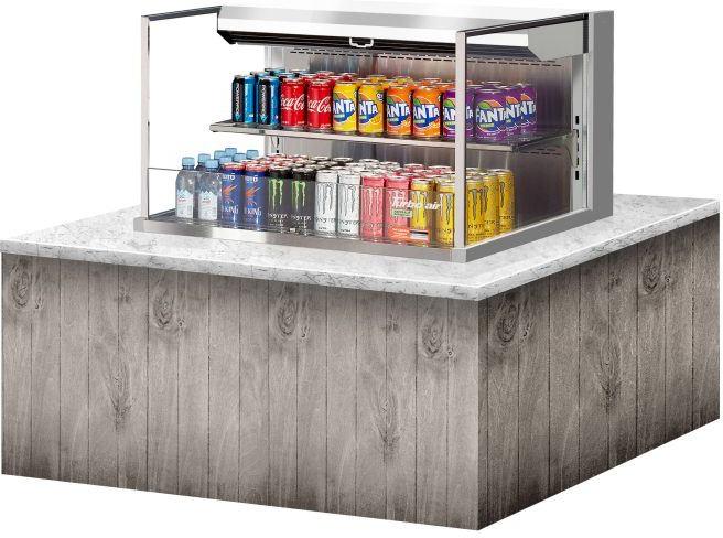Turbo Air - 35.6" Silver Low Profile Drop-In Horizontal Open Display Case - TOM-36L-UF-S-2SI-N (ETA 5-6 Weeks)