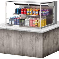 Turbo Air - 35.6" Silver Low Profile Drop-In Horizontal Open Display Case - TOM-36L-UF-S-2SI-N (ETA 5-6 Weeks)
