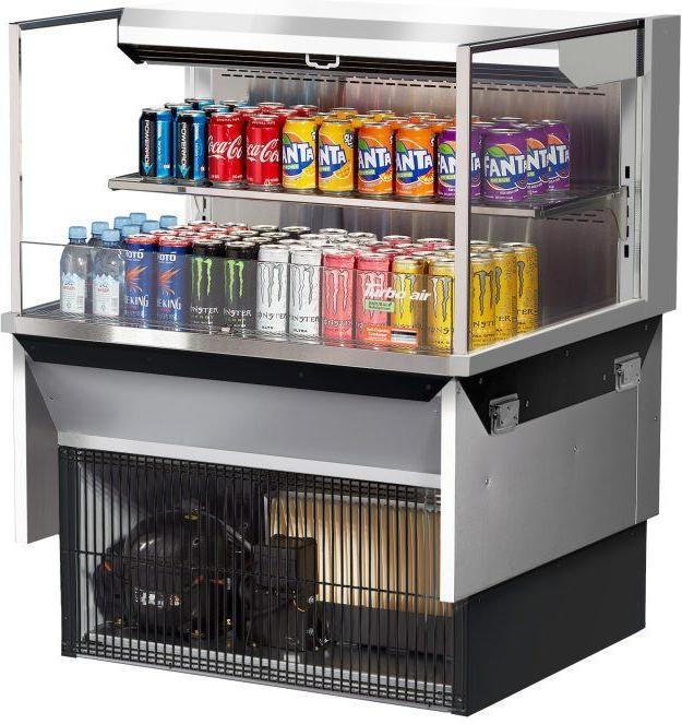Turbo Air - 35.6" Silver Low Profile Drop-In Horizontal Open Display Case - TOM-36L-UF-S-2SI-N (ETA 5-6 Weeks)