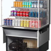 Turbo Air - 35.6" Silver Low Profile Drop-In Horizontal Open Display Case With 2 Shelves - TOM-36L-UF-S-3SI-N (ETA 5-6 Weeks)
