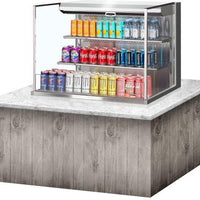 Turbo Air - 35.6" Silver Low Profile Drop-In Horizontal Open Display Case With 2 Shelves - TOM-36L-UF-S-3SI-N (ETA 5-6 Weeks)