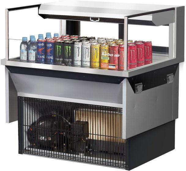 Turbo Air - 35.6" Silver Low Profile Drop-In Horizontal Open Display Case with Deck Only - TOM-36L-UFD-S-1SI-N (ETA 5-6 Weeks)