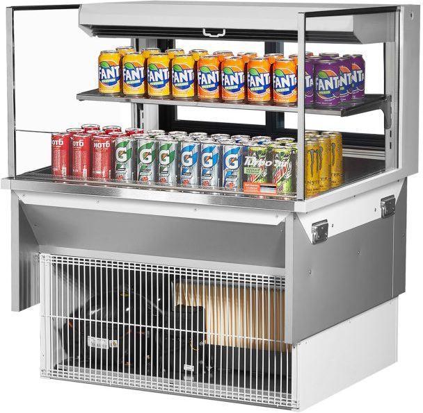 Turbo Air - 35.6" White Low Profile Drop-In Horizontal Open Display Case - TOM-36L-UFD-W-2SI-N (ETA 5-6 Weeks)
