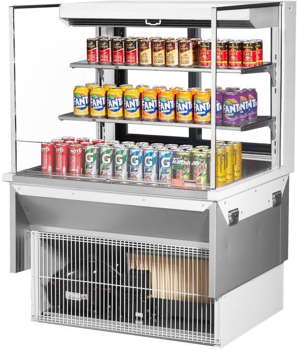 Turbo Air - 35.6" White Low Profile Drop-In Horizontal Open Display Case - TOM-36L-UFD-W-3SI-N (ETA 5-6 Weeks)