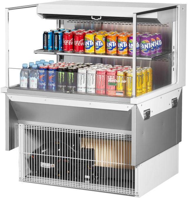 Turbo Air - 35.6" White Low Profile Drop-In Horizontal Open Display Case With One Shelves - TOM-36L-UF-W-2SI-N (ETA 5-6 Weeks)
