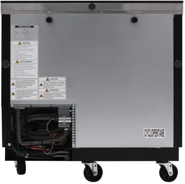 Turbo Air - 36" Black Bottle Cooler with 1 Lid - TBC-36SB-N6 (ETA 5-6 Weeks)