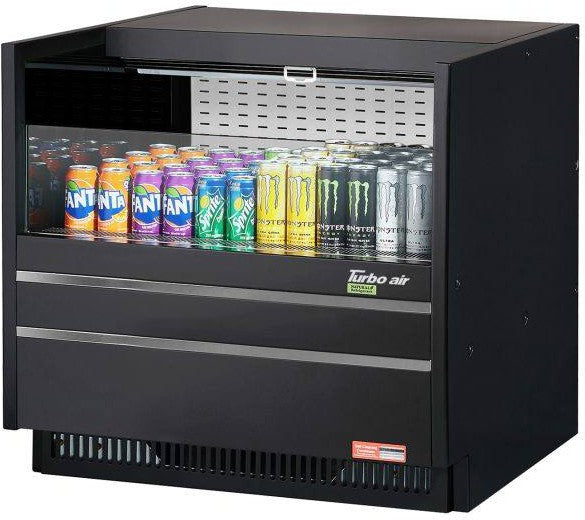 Turbo Air - 36" Low Profile Black Drop-In Refrigerated Open Display Case Merchandiser - TOM-36UC-B-N (ETA 5-6 Weeks)