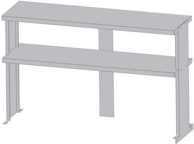 Turbo Air - 36" Stainless Steel Double Overshelf for TUR/F-36, MUR/F-36, EUR/F-36, TST-36, MST-36, EST-36 - TSOS-3R-T (ETA 5-6 Weeks)