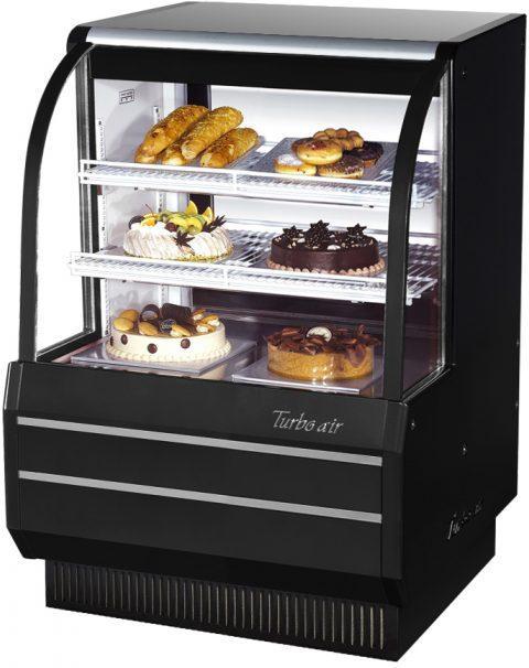 Turbo Air - 36.5" Black Refrigerated Curved Glass Bakery Display Case - TCGB-36-B-N (ETA 5-6 Weeks)