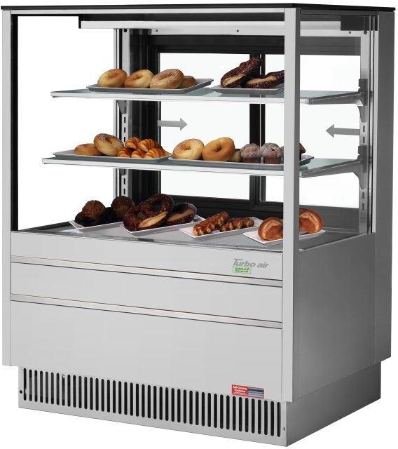 Turbo Air - 36.5" Silver Refrigerated Straight Front Bakery Display Case - TCGB-36UF-DR-S (ETA 5-6 Weeks)