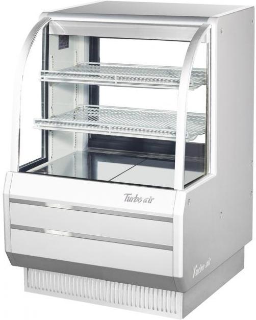 Turbo Air - 36.5" White Refrigerated Curved Glass Bakery Case-Dry - TCGB-36DR-W (ETA 5-6 Weeks)