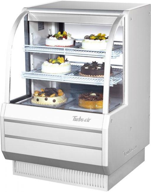 Turbo Air - 36.5" White Refrigerated Curved Glass Bakery Display Case - TCGB-36-W-N (ETA 5-6 Weeks)