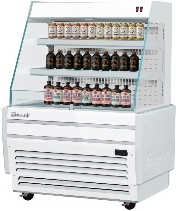 Turbo Air - 37" White Horizontal Refrigerated Open Display Merchandiser with 2 Shelves - TBA37-50N-W (ETA 5-6 Weeks)
