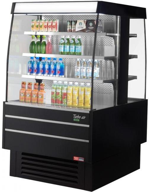 Turbo Air - 38.6" Black Island Display Self-Serve Refrigerated Merchandiser with 6 Shelves - TIOM-36SS-N (ETA 5-6 Weeks)