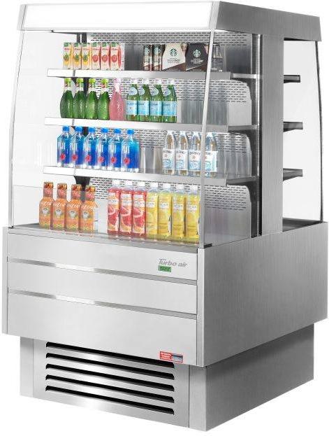 Turbo Air - 38.6" Silver Island Display Self-Serve Refrigerated Merchandiser with 6 Shelves - TIOM-36SS-N (ETA 5-6 Weeks)
