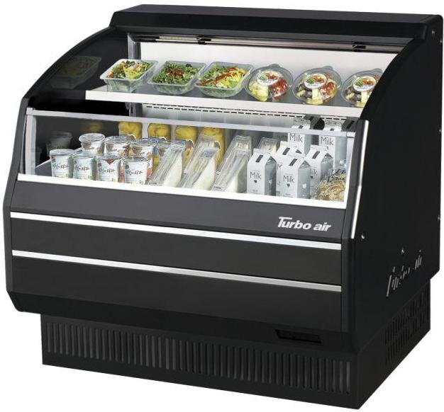 Turbo Air - 39.2" Black Low Profile Horizontal Open Display Merchandiser and 1 Adjustable Shelf - TOM-40LB-SP(-A)-N (ETA 5-6 Weeks)