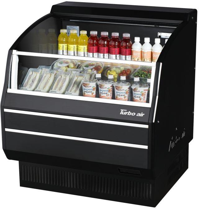 Turbo Air - 39.2" Black Slim Profile Open Display Merchandiser and 3 Bottom Shelves - TOM-40SB-SP(-A)-N (ETA 5-6 Weeks)