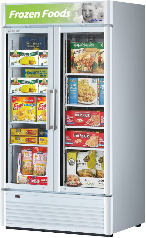 Turbo Air - 40" White 2 Swing Glass Merchandiser Door Freezer - TGF-35SDW-N (ETA 5-6 Weeks)