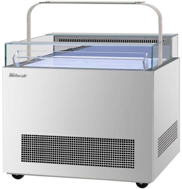 Turbo Air - 40.25" Silver Open Display Sandwich & Cheese Merchandiser with Glass Sneeze Guard - TOS-40NN-D-S (ETA 5-6 Weeks)