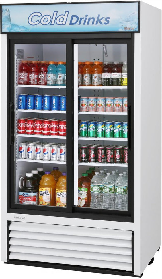 Turbo Air - 41.3" White Refrigerated with 2 Sliding Glass Door Merchandiser - TGM-35R-N (ETA 5-6 Weeks)