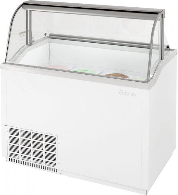 Turbo Air - 47" White Low Curved Glass Ice Cream Dipping Cabinet - TIDC-47W-N (ETA 5-6 Weeks)
