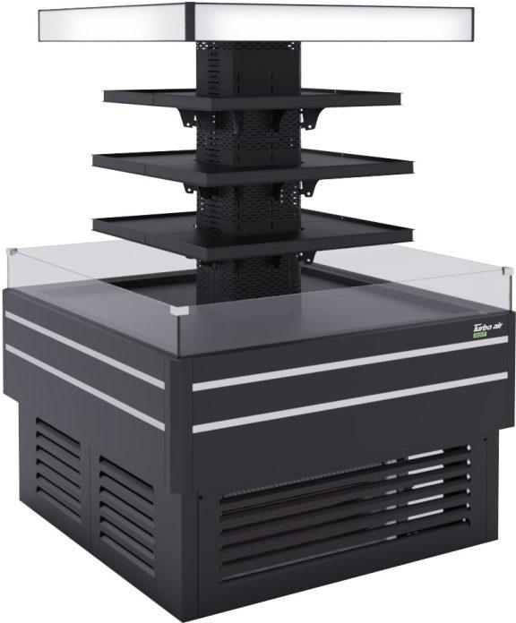 Turbo Air - 47.2" Black Island Display Self-Serve Refrigerated Merchandiser with 3 Tiers and 23.7 cu. ft. Capacity - TIOM-48CCB-N (ETA 5-6 Weeks)