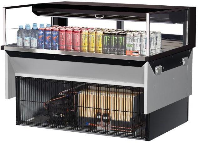 Turbo Air - 47.6" Black Low Profile Drop-In Horizontal Open Display Case - TOM-48L-UFD-B-1SI-N (ETA 5-6 Weeks)